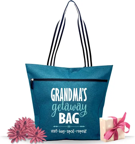 Vista 16 de Brooke & Jess Designs Bolso de mano para la abuela – Bolso de lona resistente con cremallera y bolsillo interior para la abuela para uso diario