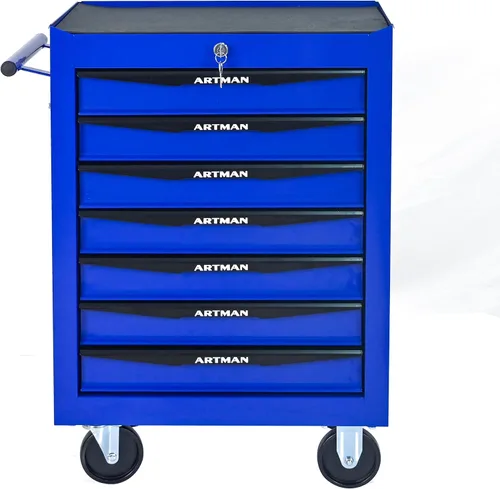Vista 20 de Runboll Caja de herramientas con 4 cajones con taquilla, 20.9 pulgadas de profundidad de metal movible con cerradura, caja de almacenamiento
