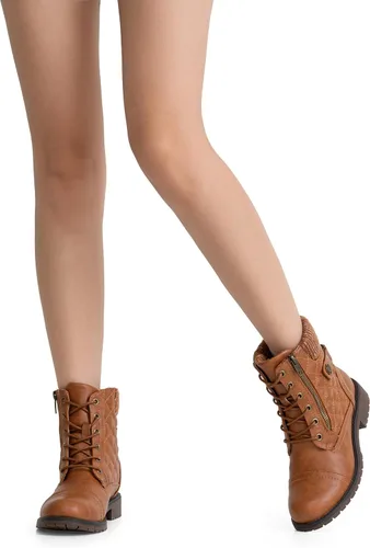 Vista 2 de Vepose Botines con estilo de combate, a la moda, para mujer