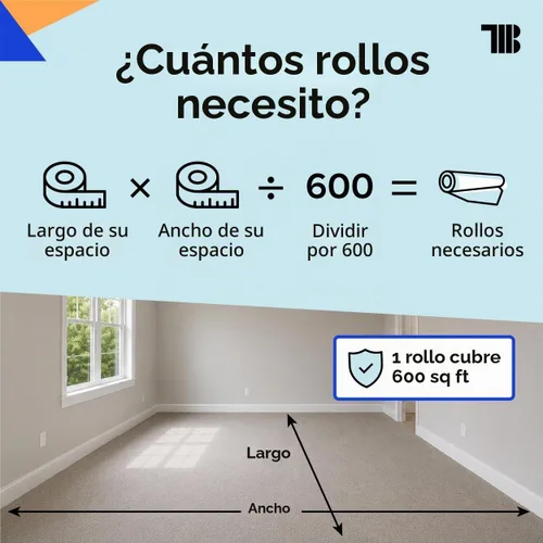 Vista 8 de TapeManBlue Rollo de película protectora de alfombra de 36 pulgadas x 200 pies, película protectora de plástico autoadhesiva para alfombras