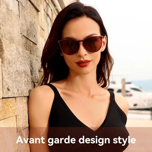 Vista 2 de Dollger Gafas de sol de moda de gran tamaño para mujer, 100% protección UV para conducir, montar, playa y viajes