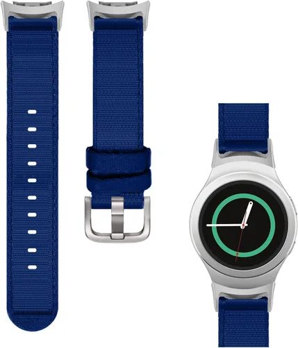 Vista 10 de Correa de nailon tejida compatible con Samsung Gear S2 SM-R720/SM-R730 Smartwatch de ajuste rápido suave transpirable correa deportiva de repuesto