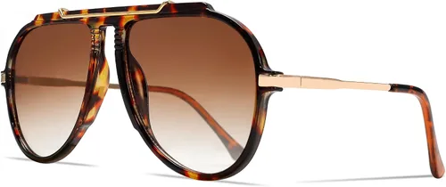 Vista 17 de GUVIVI Gafas de sol de aviador de gran tamaño para mujeres y hombres, estilo retro de los años 70, lentes de sol de metal dorado sin enredos