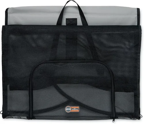 Vista 7 de Canil de seguridad para viaje K&H Manufacturing, de color gris, L, Negro/Gris