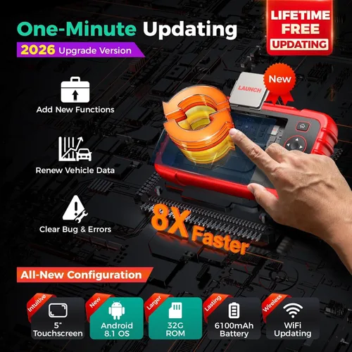 Vista 8 de LAUNCH Escáner OBD2 2026 US Ver. CRP123X V2.0 Elite, 7 herramienta de escaneo de restablecimiento, FCA SGW, lector de código de transmisión SRS ABS