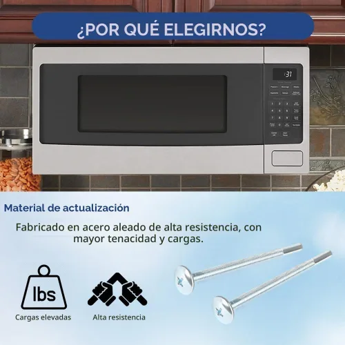 Vista 6 de KOZHOM [Actualizado] WB01X10180 - Perno de montaje para microondas GE, montaje de gabinete de microondas, perno plano (paquete de 3)