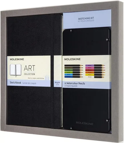 Vista 4 de Moleskine Set de cuaderno de bocetos y lápices de acuarela, tapa dura (5 x 8.25)