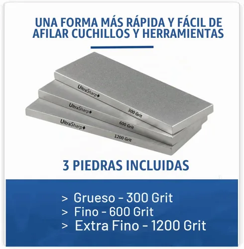 Vista 2 de Ultra Sharp II - Kit de piedra afiladora de diamantes, gruesa/media/extrafina