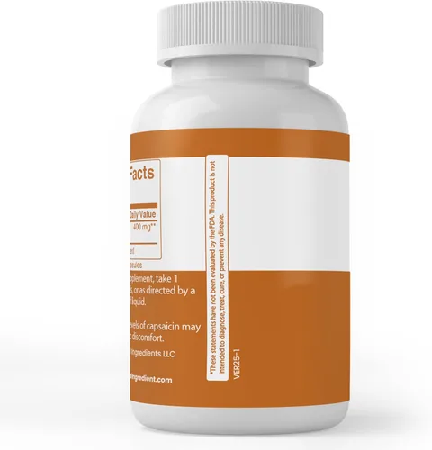 Vista 3 de Pure Original Ingredients Pimienta de Cayena, (100 cápsulas) siempre pura, sin aditivos ni rellenos, verificado por laboratorio