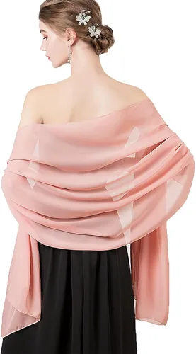 Vista 6 de Chales/mantones de gasa suave para vestidos, accesorios de mujer beige verde