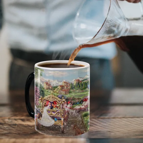 Vista 8 de Morphing Mugs Disney – Cenicienta Happily Ever After – Thomas Kinkade Studios – Una taza de cerámica que cambia de color de 11 onzas – Imagen