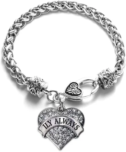 Vista 158 de Inspired Silver - Pulsera de plata con dije de corazón pavé con joyas de circonita cúbica