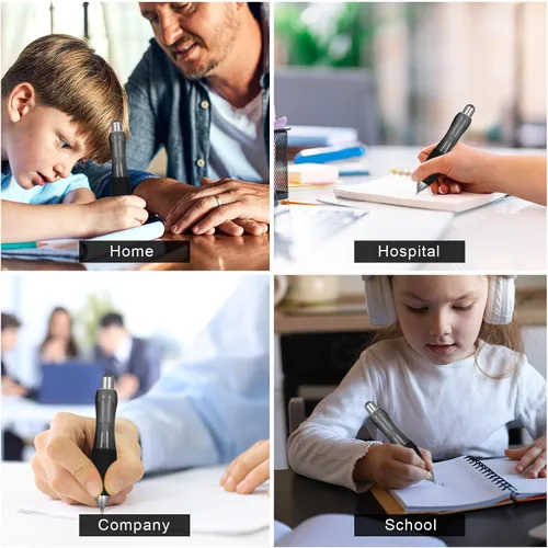 Vista 7 de 2 bolígrafos grandes y gruesos con 12 repuestos, bolígrafos grandes y gruesos de escritura suave, ayuda para escribir con peso y manos de agarre