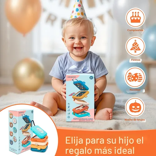 Vista 8 de GRESEESM Montessori - Tabla de actividades para niños de 1 año, juguetes de viaje para niños de 1 a 3 años, tablero de actividades sensoriales