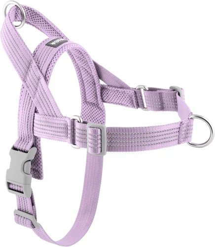 Vista 16 de Arnés sin tirones para perro con asa, ajustable, de malla suave, acolchado, reflectante, arnés para caminar con clip frontal para perros pequeños
