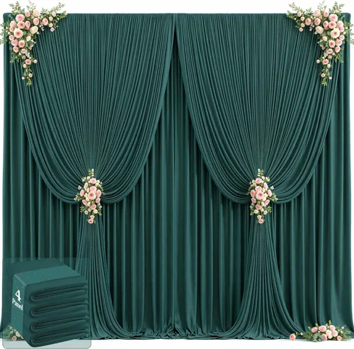Vista 36 de 20 pies x 12 pies Cortinas de Telón de Fondo Azul Bebé Sin Arrugas para Bodas y Fiestas, Telón de Fondo de Tela Azul, Cortinas para Bodas