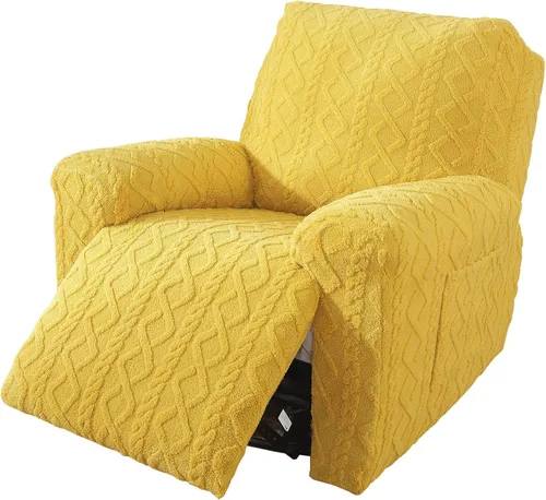 Vista 17 de vctops 6 Piezas Fundas de Sofá Reclinable Loveseat de Felpa con Jacquard Geométrico Suaves Peludas Esponjosas Protector de Muebles Antideslizante