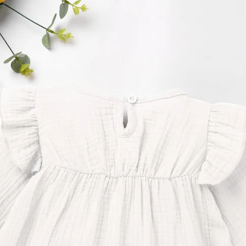 Vista 5 de FYMNSI Vestido floral con bordado étnico mexicano para bebé, vestido casual para niños, manga larga, volantes, playa, vacaciones, vestido de verano