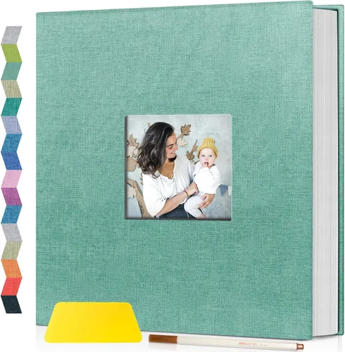 Vista 20 de popotop Álbum de fotos autoadhesivo con ventana de visualización de imágenes, kit de suministros de bricolaje para álbum de recortes de 40 páginas