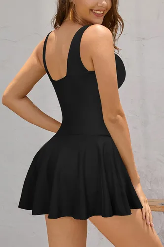 Vista 4 de SHEKINI Traje de baño de una pieza con cuello en V para mujer
