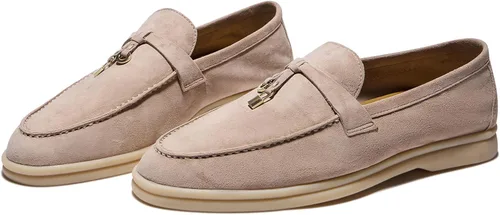 Vista 4 de Mocasines de piel de ante de diseño prémium con dijes de verano para mujer