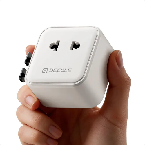 Vista 19 de Adaptador de viaje universal, adaptador de enchufe de viaje internacional con 2 puertos USB-C y 2 puertos USB-A, con toma de corriente AC adicional