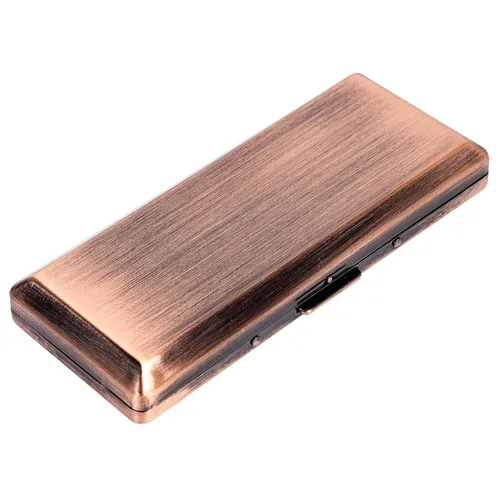 Vista 8 de Elegante, moderna y minimalista pitillera de metal - Capacidad para 10 cigarrillos de 100mm - Perfecta para mujeres - Diseño de metal ligero