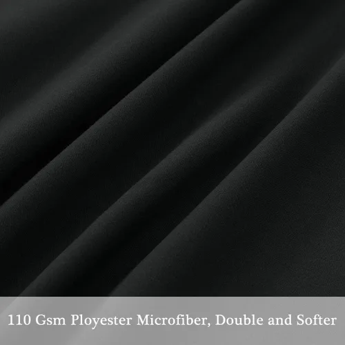 Vista 6 de PiccoCasa Funda de almohada de microfibra con cremallera de 110 GSM, 20 x 48 pulgadas, color negro