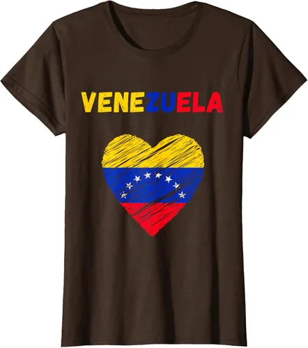 Vista 25 de Camiseta con la bandera venezolana con corazón de Venezuela, Negro
