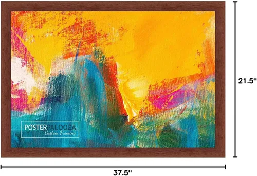 Vista 18 de Poster Palooza 3x3 Inch Traditional Walnut Complete Wood Square Picture Frame with UV Acrylic Plexiglass, Foam Board Backing & Hardware Included
