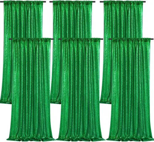 Vista 64 de B-COOL Cortinas de Fondo de Lentejuelas Azul Bebé 2 Piezas 2ftx8ft Fotografía para Fiestas Fondo Brillante Cortinas para Prom Bodas Baby Shower