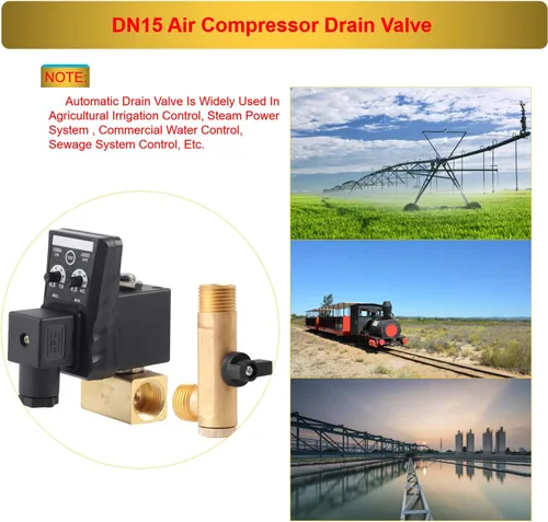 Vista 3 de Válvula de drenaje automática G1/2 AC230v,Válvula de drenaje del compresor de aire DN15,Operación automática y diseño programable