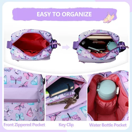 Vista 3 de VASCHY Bolso cruzado para niñas, ligero y pequeño, bolso de hombro tipo mensajero, regalo para preadolescentesadolescentes y niños pequeños