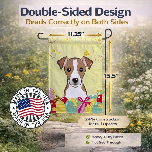 Vista 367 de Caroline's Treasures BB1923GF Bandera decorativa para jardín con diseño de Border Collie, para caza de huevos de Pascua, para jardín, jardín, patio