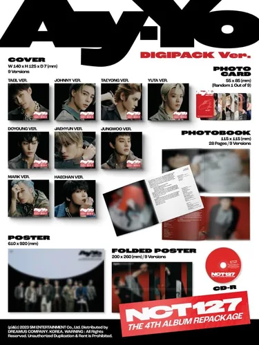 Vista 2 de NCT 127 - Vol.4 Ay-Yo (Digipack Ver.) CD+tarjetas fotográficas adicionales (juego de 9 ver., póster plegado)