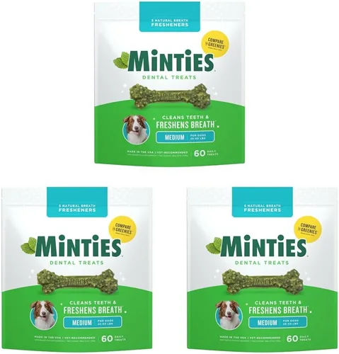 Vista 15 de Minties VetIQ - Golosinas dentales para huesos para perros, masticables dentales para perros pequeños y pequeños (menos de 40 libras), 80
