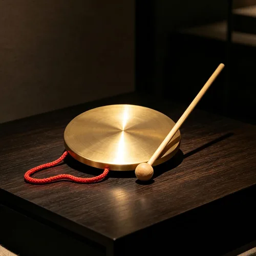 Vista 4 de Yibuy 5.906 in Instrumentos de latón Platillos de cobre Opera Gong con Ronda Play Hammer Drumstick