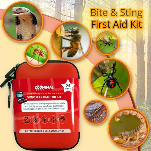 Vista 3 de Kit de mordida de serpiente para humanos, kit de picadura de abeja, aspirador de extractor antivenom de serpiente de cascabel, picadura de insectos