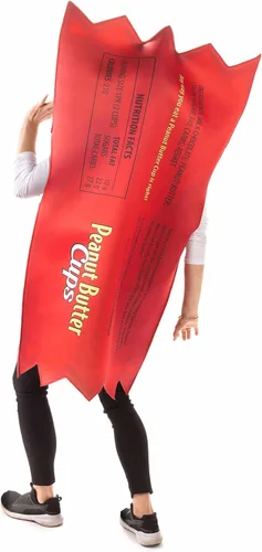 Vista 3 de Disfraz de Halloween con taza de mantequilla de maní, divertido juego de comida y dulces para adultos