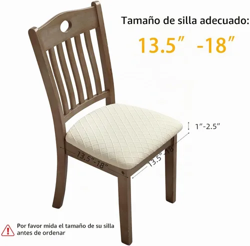 Vista 3 de YISUN Fundas elásticas para asiento de silla de comedor, fundas de asiento extraíbles y lavables para asiento de cocina, fundas de cojín protectoras