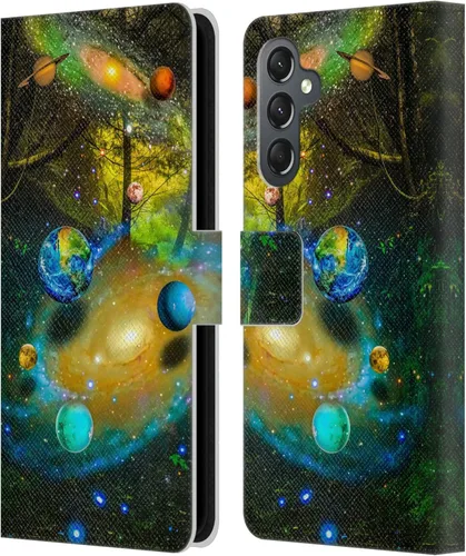 Vista 11 de Head Case Designs Officially Licensed Dave Loblaw Boy Painting Moon Clouds Sci-Fi and Surreal Leather Wallet Case Compatible with Samsung Galaxy A25