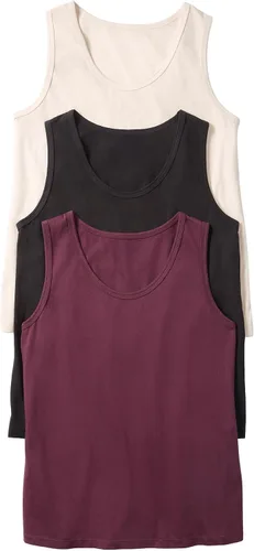 Vista 6 de ellos Paquete de 3 camisetas sin mangas con cuello redondo y talla grande Paquete rojo chile