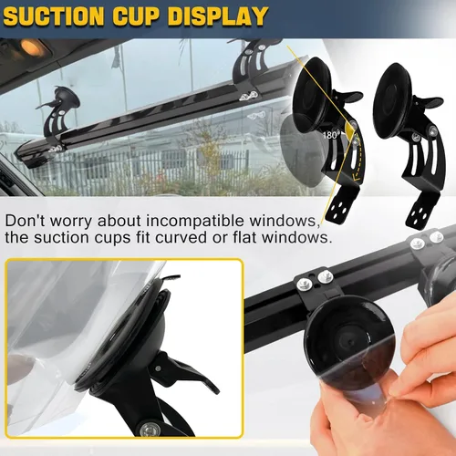 Vista 7 de 29D6-TT, Blanco/Ámbar 13 Flash Patterns,Pattern Memory,Waterproof(Non-submersible),12V Fit,Suction Mount,Fits Emergency & Construction Vehicles