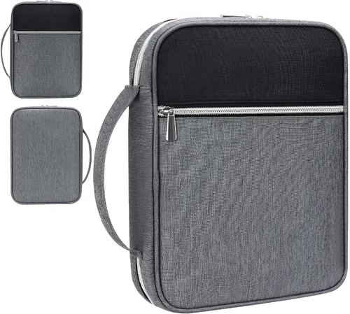 Vista 17 de GUEER Funda para Biblia para hombres, Portabiblia, Funda para Biblia Bolsa Organizadora de Transporte, con Cremallera y Bolsillos para Biblia