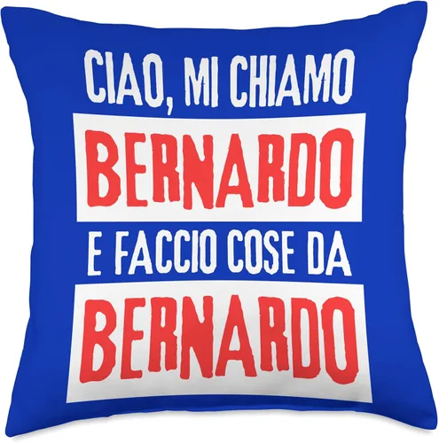 Vista 5 de Bernardo Idea Regalo Personalizzata con Nome Ciao Sono Faccio Cose Da Bernardo Personalizzato - Almohada personalizada, 16 x 16 pulgadas, multicolor
