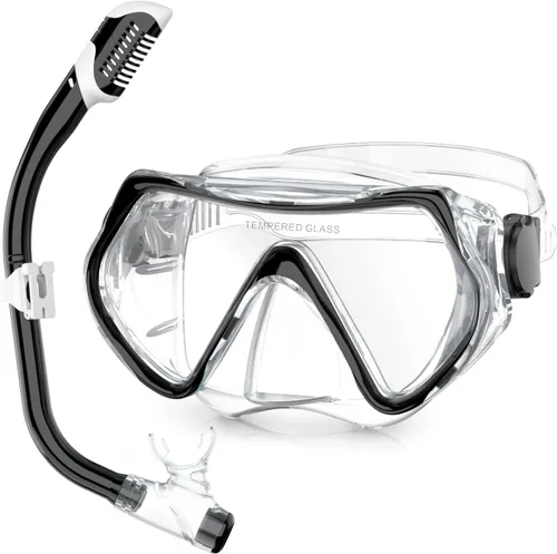 Vista 12 de Snorkeling Gear, Dry Snorkel Set180° Panoramic Wide View,Anti-Fog Scuba Diving Mask, Professional Snorkeling Gear for Free Breathing, Swimming