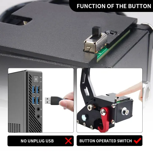 Vista 3 de CNRAQR PCPS4PS5 Racing Game USB Handbrake 16Bit SIM for Racing Games, Compatible with Logitech G29 Simulate Linear Handbrake Realize Switch