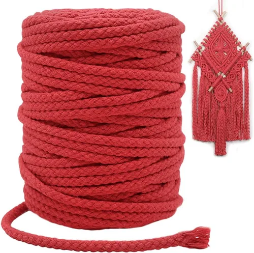 Vista 10 de Tenn Well Cordón de macramé de 165 pies y 0.197 in de algodón trenzado Beige