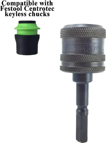 Vista 2 de Snappy Festool Centrotec a adaptador hexagonal de cambio rápido de 1/4" fabricado en Estados Unidos