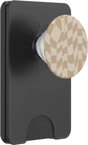 Vista 7 de PopSockets de cuadros clásicos beige neutro con diseño de cuadros